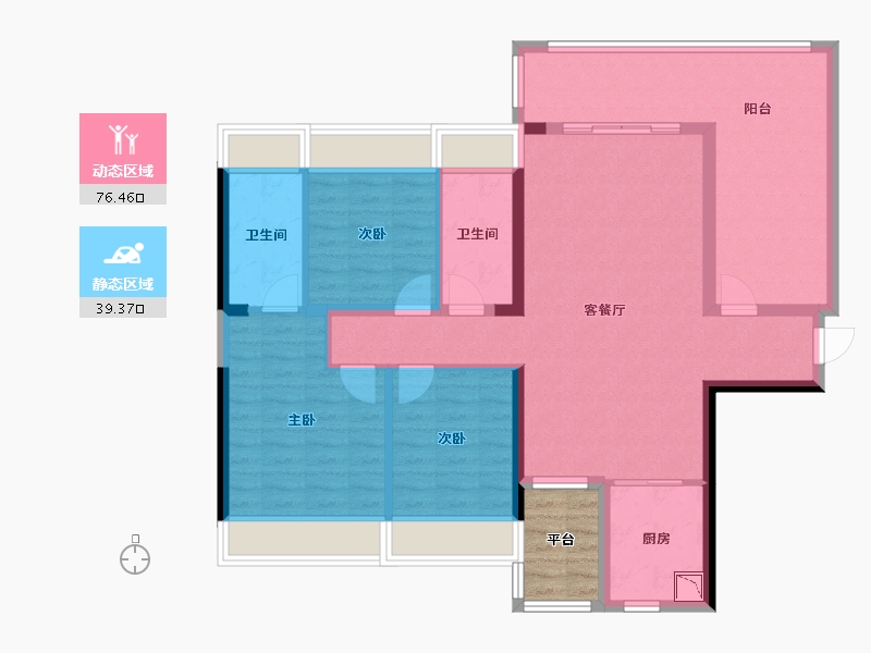 广西壮族自治区-贵港市-鑫炎・桃花源-107.98-户型库-动静分区