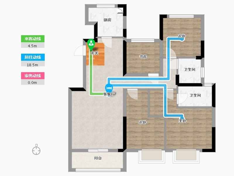 江苏省-苏州市-龙光玖誉湾花园-88.79-户型库-动静线