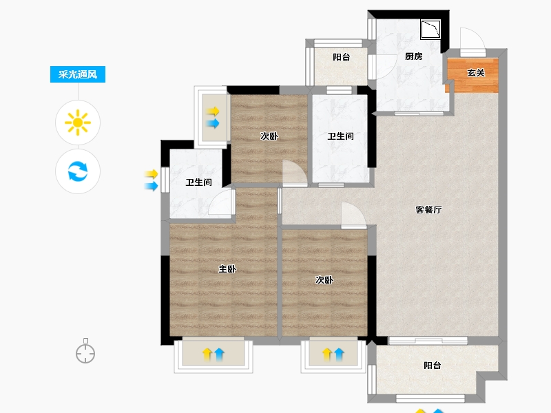 广东省-佛山市-力高・君熙府-76.00-户型库-采光通风