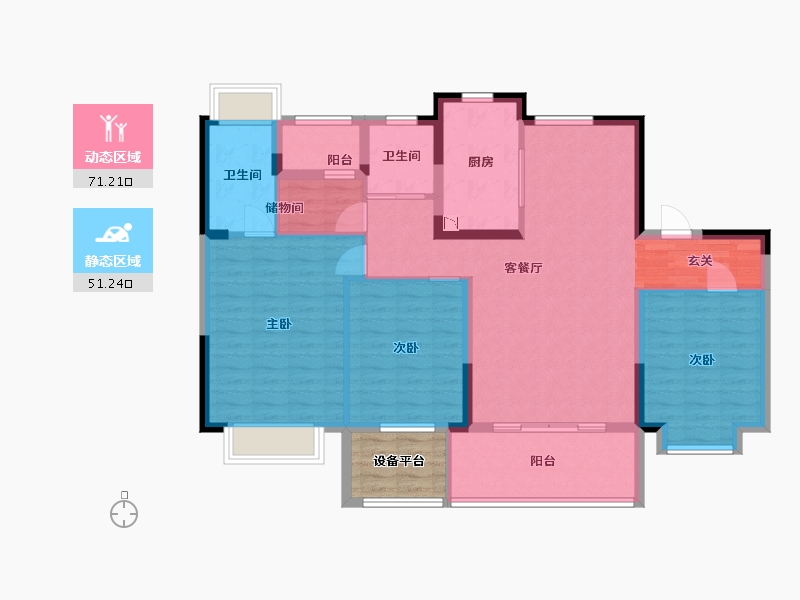 上海-上海市-碧桂园中南海上传奇-114.40-户型库-动静分区