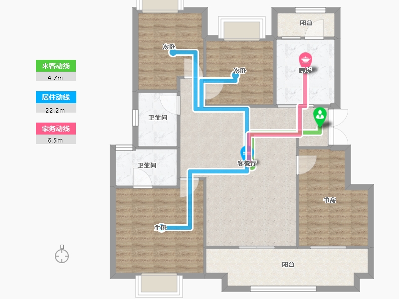 江西省-南昌市-金科集美九龙湖-106.00-户型库-动静线