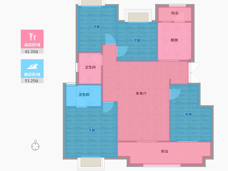 江西省-南昌市-金科集美九龙湖-106.00-户型库-动静分区