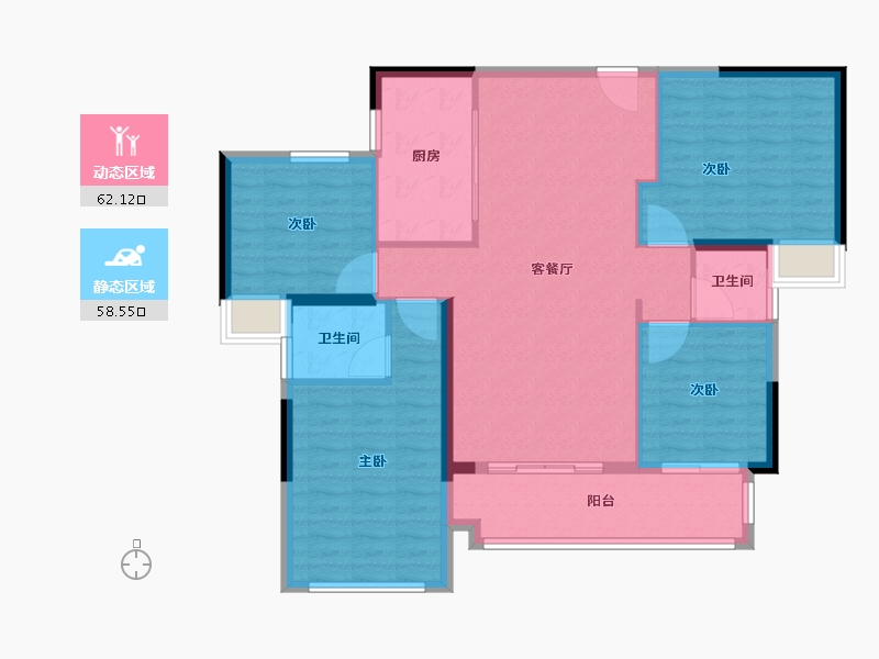 福建省-泉州市-晋江浔兴华林春天-110.00-户型库-动静分区