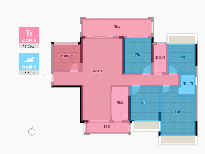 广西壮族自治区-贵港市-奥园顾荣幸福里-106.88-户型库-动静分区