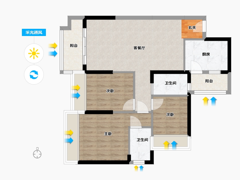 广东省-惠州市-海伦悦山居-78.77-户型库-采光通风