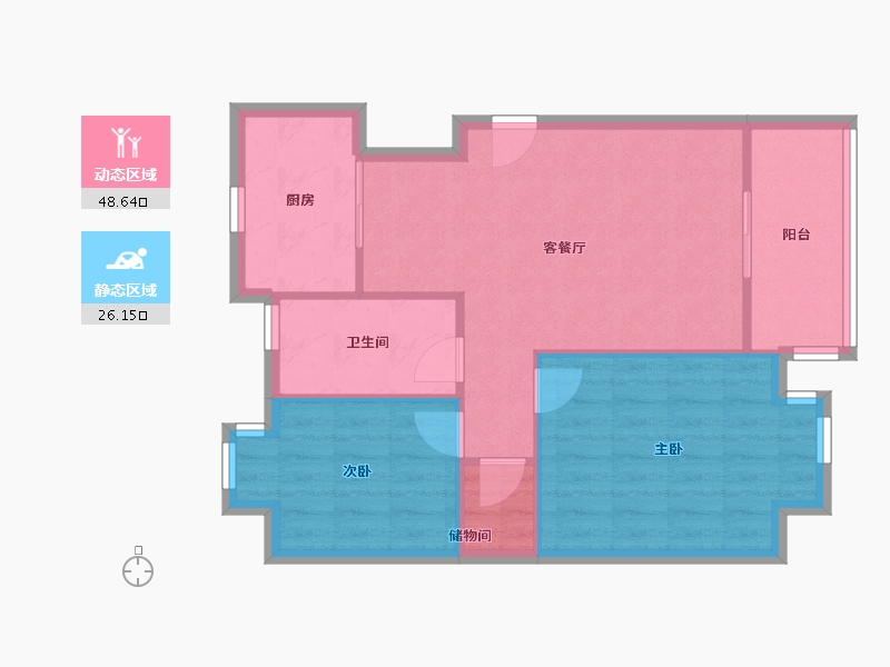 陕西省-西安市-华清学府城-67.86-户型库-动静分区