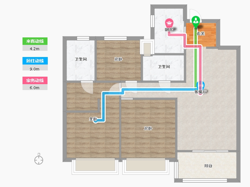 青海省-西宁市-融创东方宸院-89.70-户型库-动静线