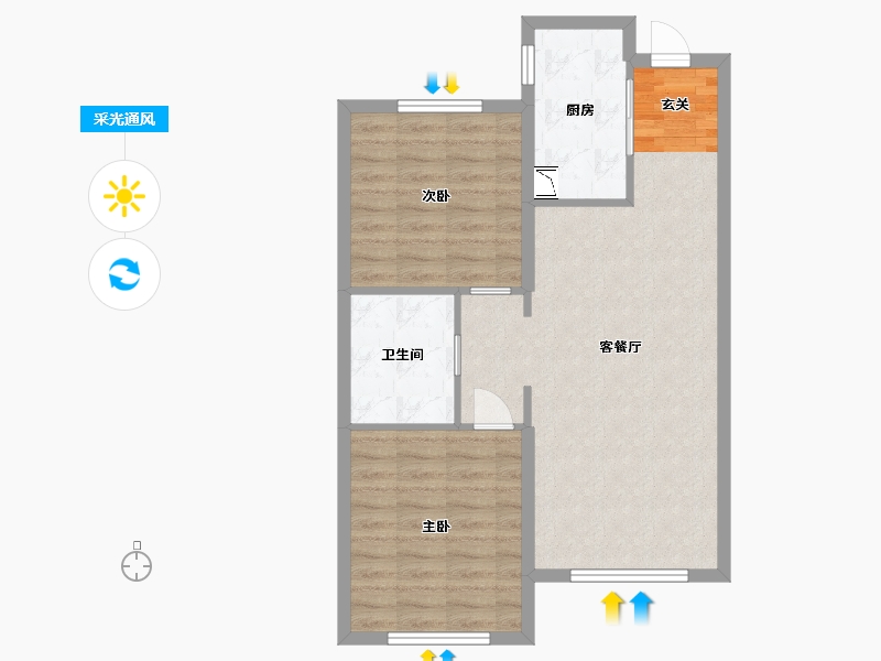 黑龙江省-哈尔滨市-哈尔滨融创文旅城-70.40-户型库-采光通风