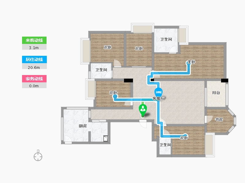 浙江省-温州市-金色嘉园-148.63-户型库-动静线