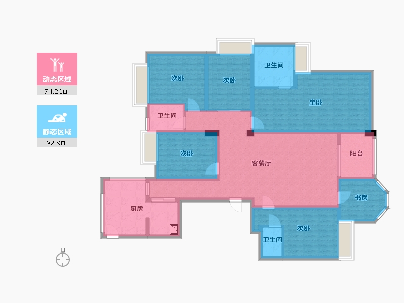 浙江省-温州市-金色嘉园-148.63-户型库-动静分区