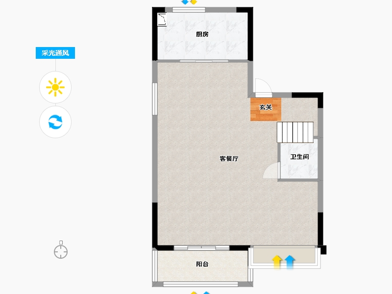 陕西省-西安市-碧桂园・香湖湾1号-75.57-户型库-采光通风