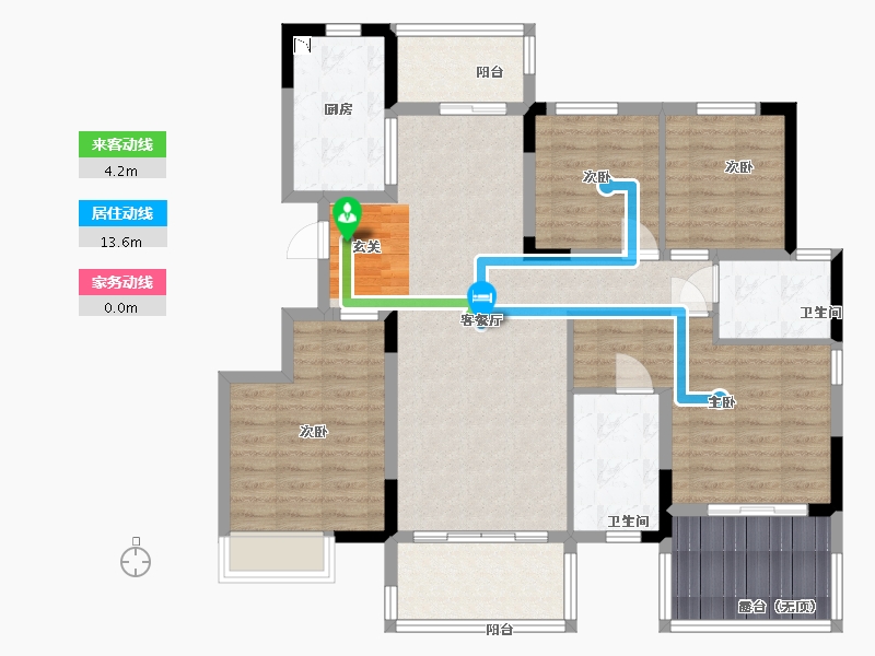 陕西省-西安市-里城柳岸十里-111.21-户型库-动静线