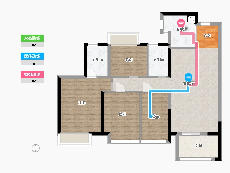 广东省-东莞市-中海・十里溪境-90.40-户型库-动静线