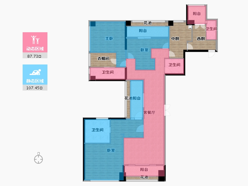 黑龙江省-鹤岗市-新天鹅堡-208.02-户型库-动静分区