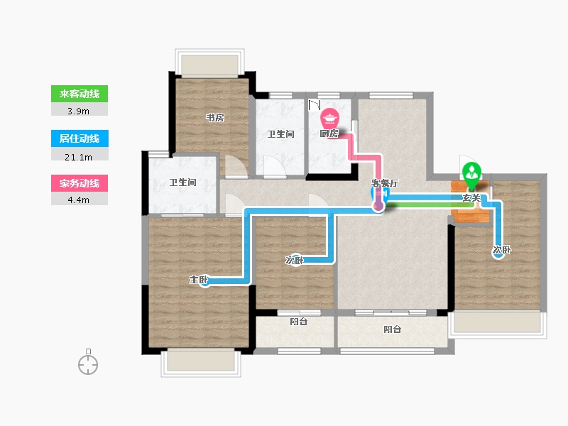 江苏省-扬州市-绿地健康城-112.00-户型库-动静线