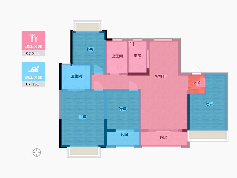 江苏省-扬州市-绿地健康城-112.00-户型库-动静分区