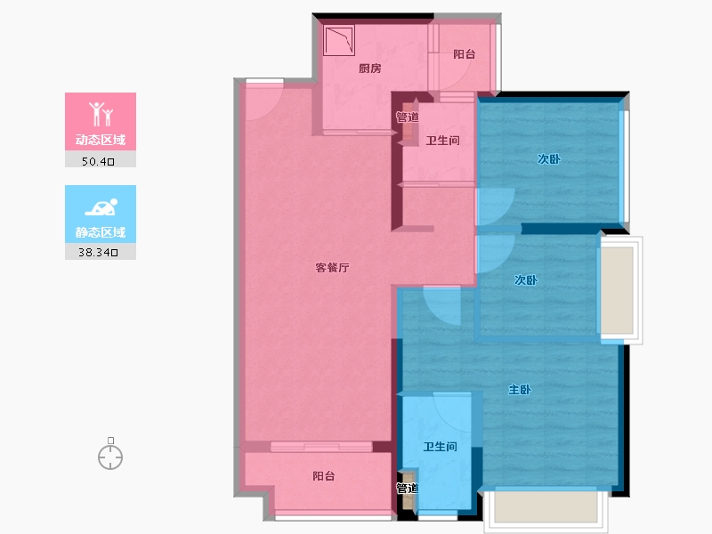 广东省-广州市-灵山岛・金茂湾-78.40-户型库-动静分区