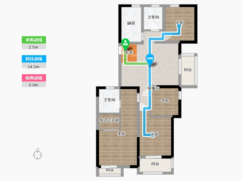 江苏省-扬州市-龙湖美墅-97.11-户型库-动静线