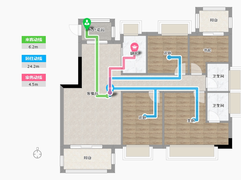 福建省-龙岩市-厦鑫博览佰院-95.86-户型库-动静线