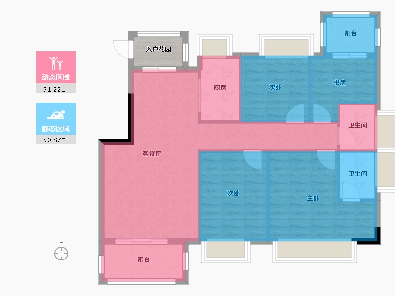 福建省-龙岩市-厦鑫博览佰院-95.86-户型库-动静分区