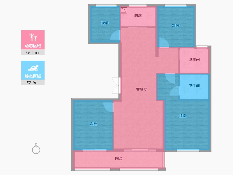 浙江省-温州市-国际华府-100.31-户型库-动静分区