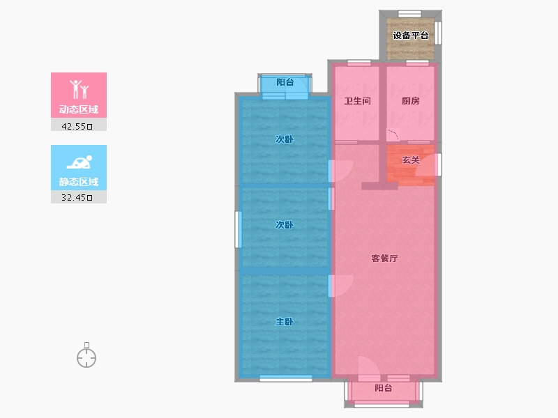 河北省-石家庄市-奥园城央云庭-68.24-户型库-动静分区