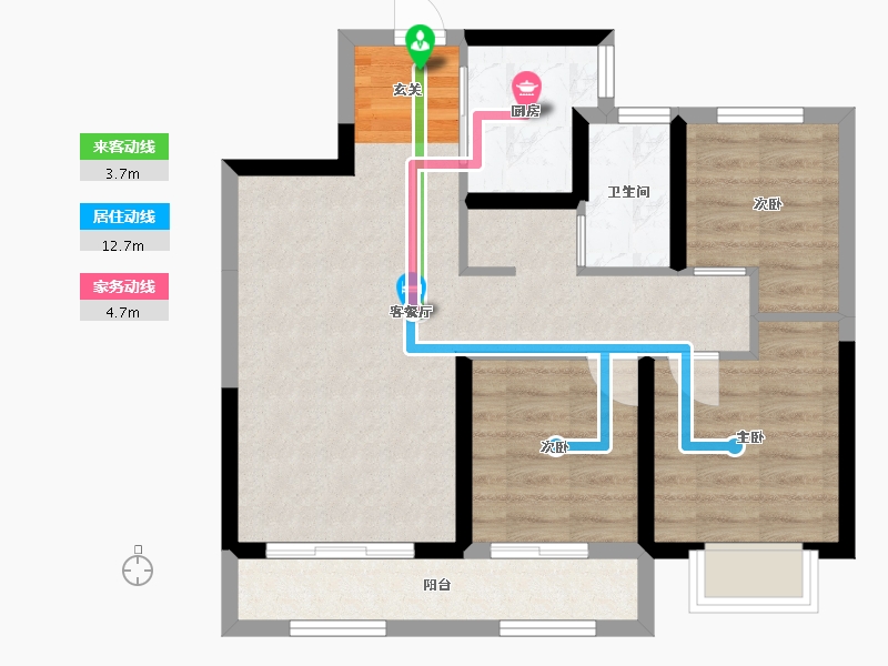 河北省-石家庄市-当代府MOMΛ-65.97-户型库-动静线