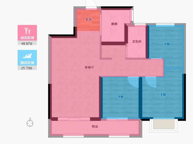 河北省-石家庄市-当代府MOMΛ-65.97-户型库-动静分区