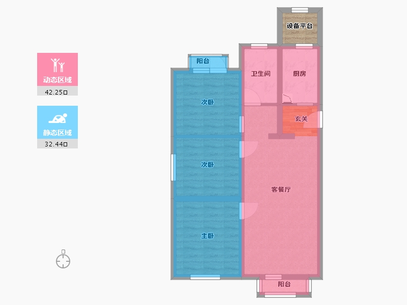 河北省-石家庄市-奥园城央云庭-67.96-户型库-动静分区