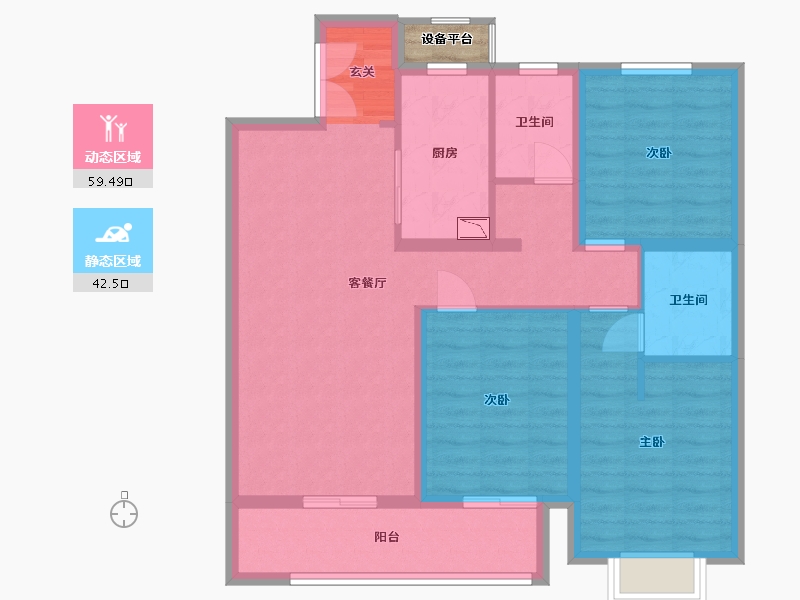 河北省-石家庄市-嘉实・万科公园都会-92.00-户型库-动静分区