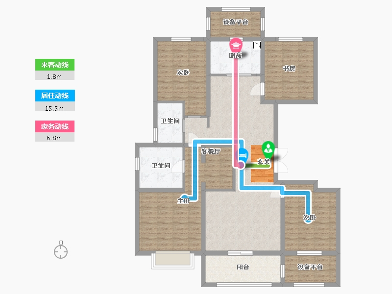 河北省-石家庄市-中冶德贤华府-130.81-户型库-动静线