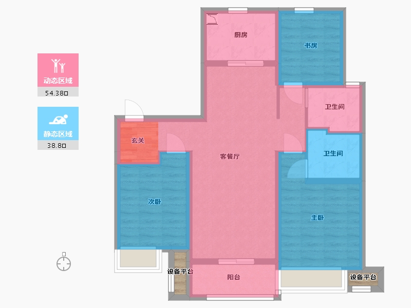 河北省-石家庄市-万科正定文化村-83.90-户型库-动静分区