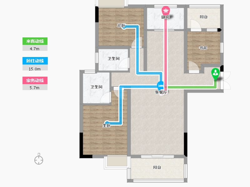 湖北省-襄阳市-思远公馆-94.45-户型库-动静线