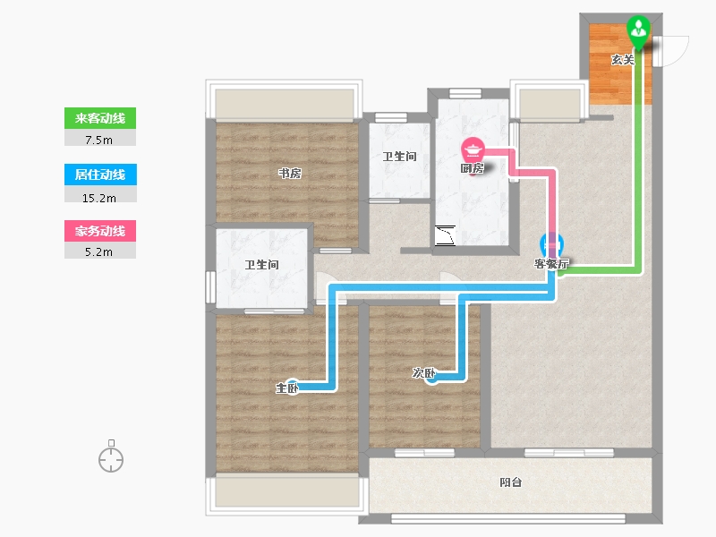 江苏省-苏州市-中国铁建・吴韵青秀-103.20-户型库-动静线