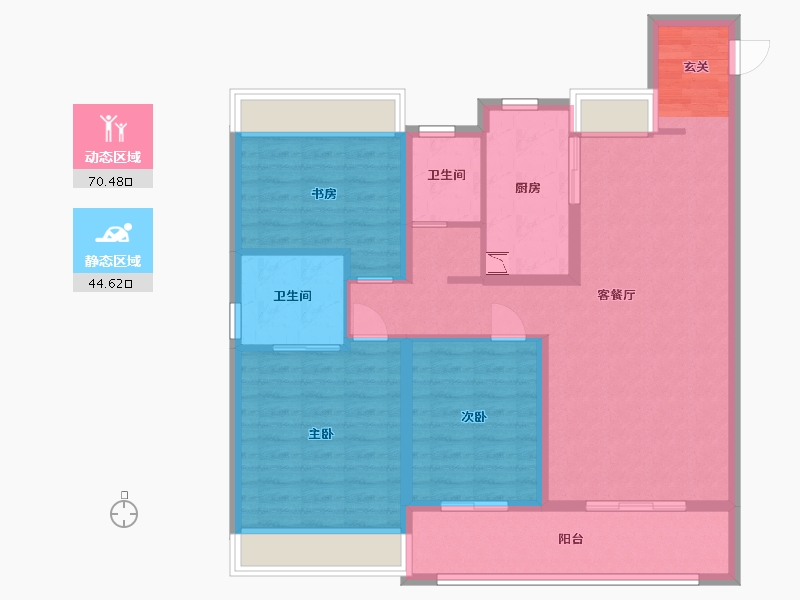 江苏省-苏州市-中国铁建・吴韵青秀-103.20-户型库-动静分区