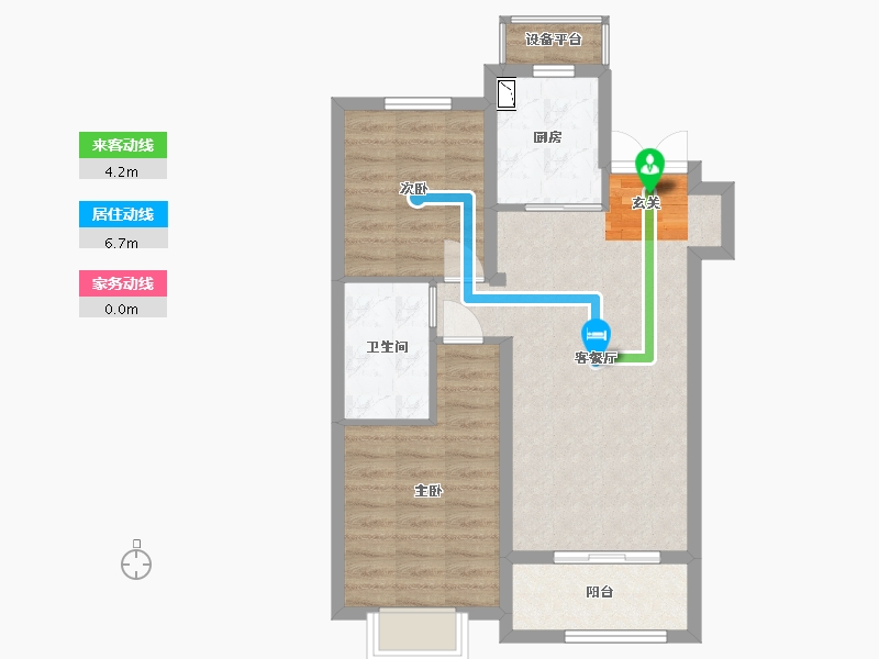 河北省-石家庄市-嘉实・万科公园都会-65.65-户型库-动静线