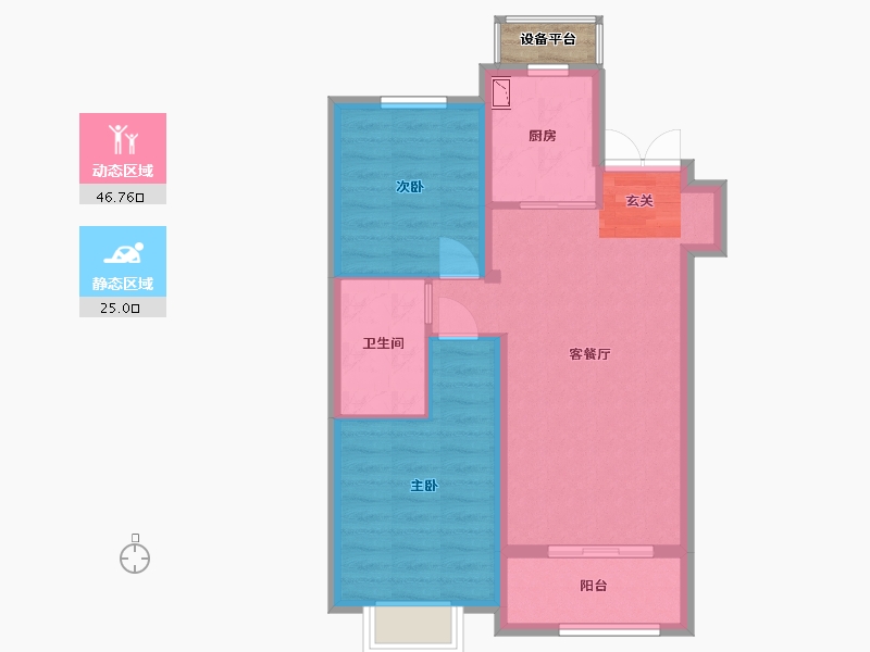 河北省-石家庄市-嘉实・万科公园都会-65.65-户型库-动静分区