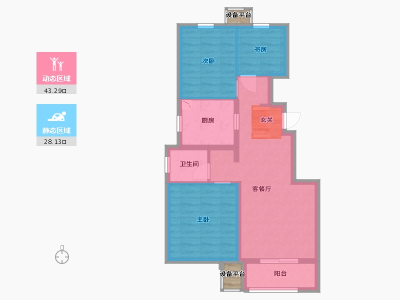 河北省-石家庄市-万科未来城-64.83-户型库-动静分区