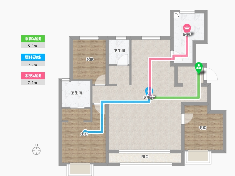 天津-天津市-保利和园-93.83-户型库-动静线