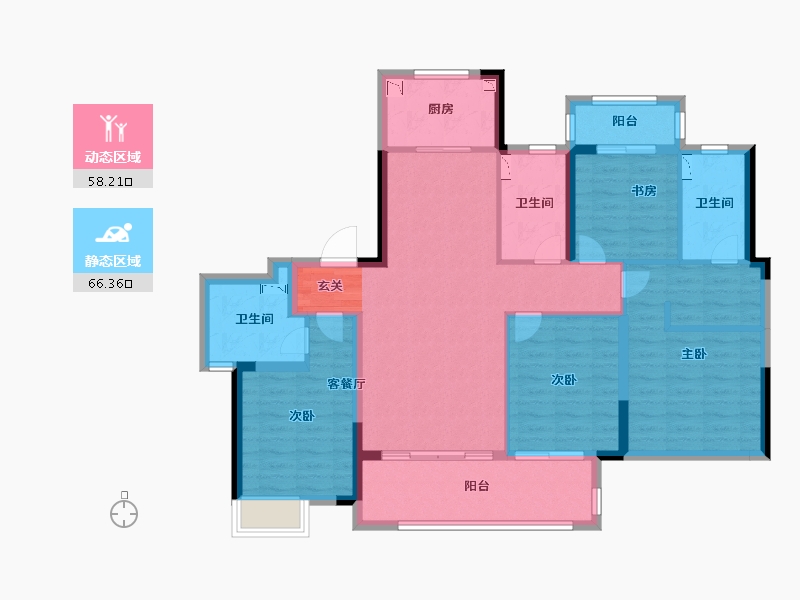 浙江省-温州市-新力琥珀园-110.82-户型库-动静分区