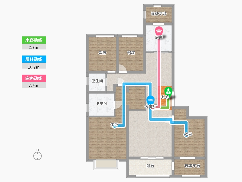 河北省-石家庄市-中冶德贤华府-124.89-户型库-动静线