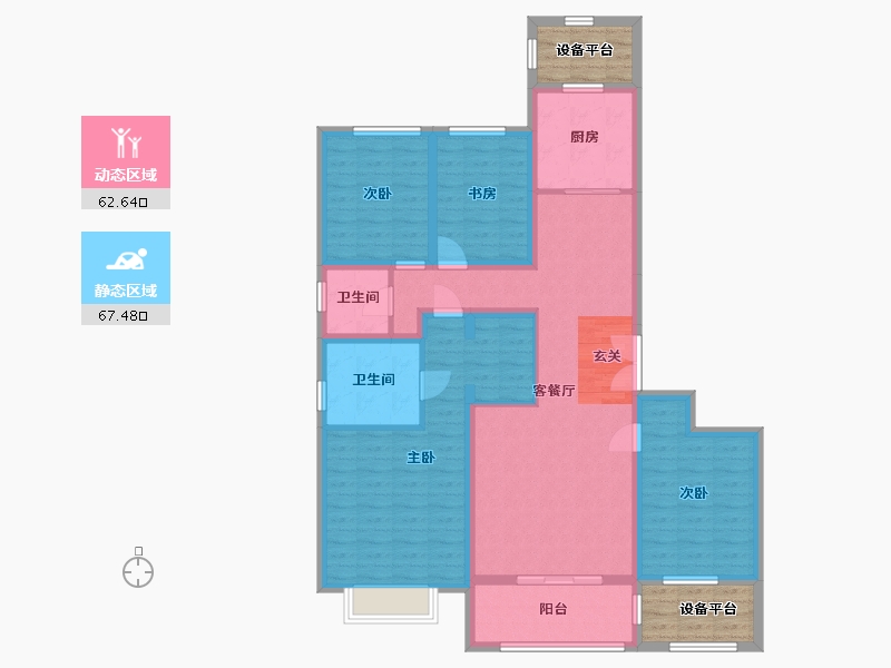 河北省-石家庄市-中冶德贤华府-124.89-户型库-动静分区