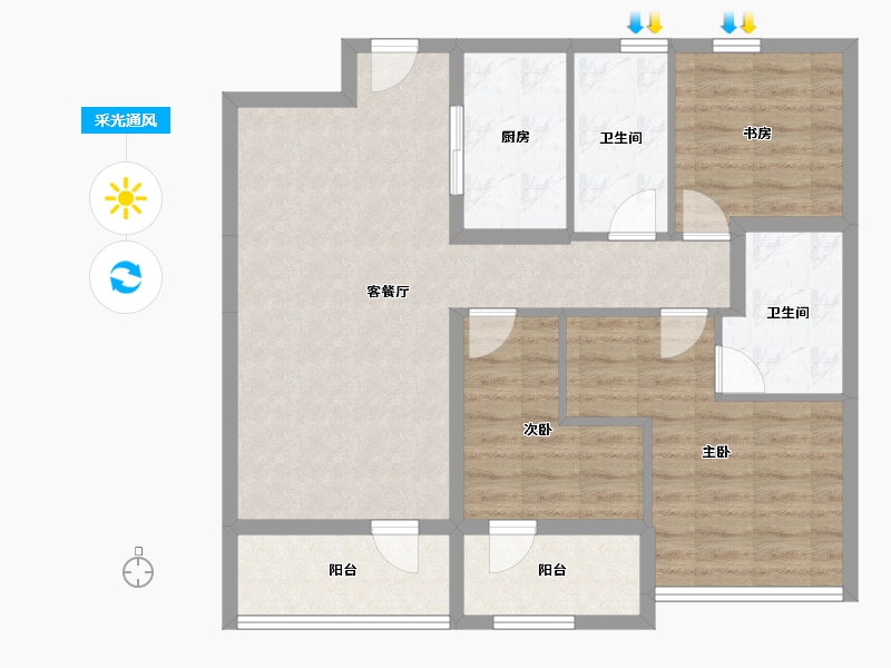 山东省-青岛市-腾讯双创小镇-86.21-户型库-采光通风