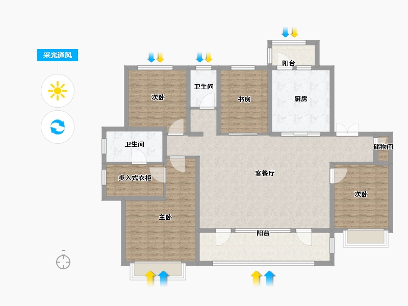 山东省-青岛市-海尔产城创波尔多小镇-148.01-户型库-采光通风