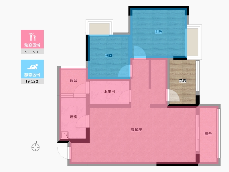 重庆-重庆市-上城中央三期-68.08-户型库-动静分区