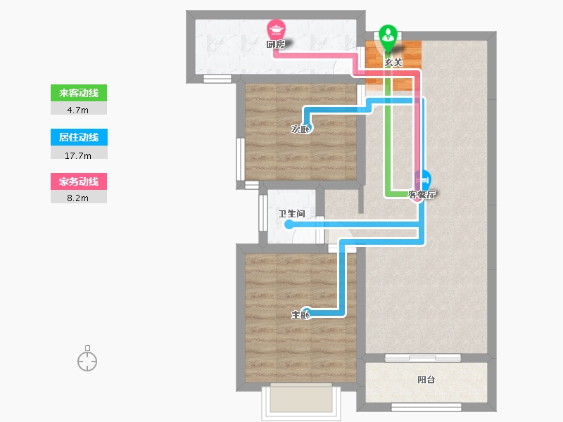 陕西省-咸阳市-清渭公馆-67.47-户型库-动静线