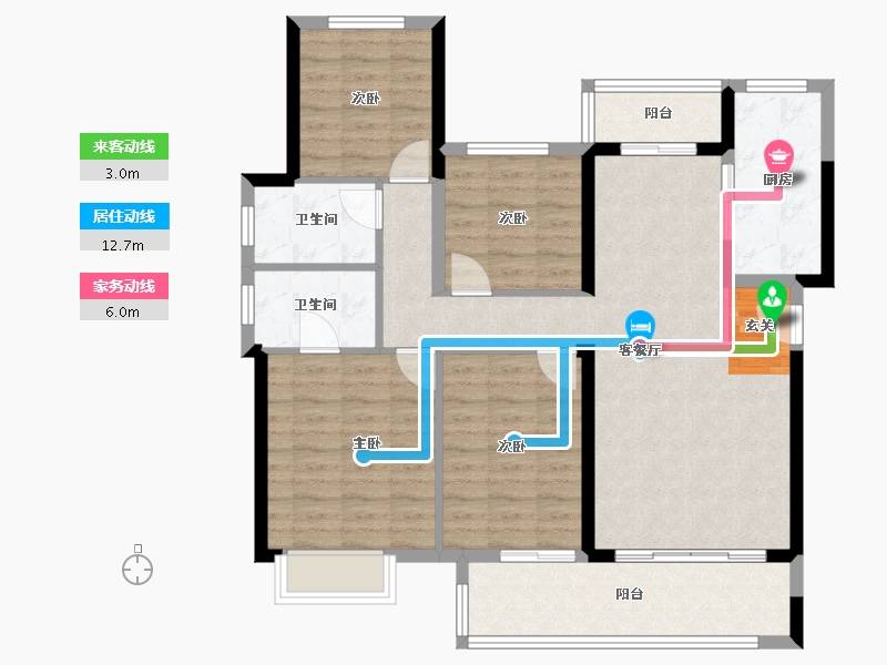 福建省-泉州市-世茂璀璨-100.94-户型库-动静线