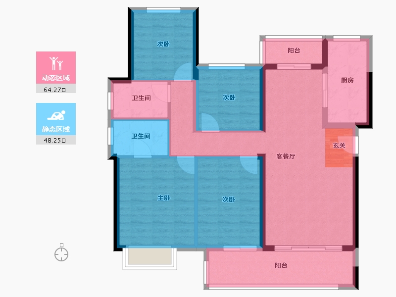 福建省-泉州市-世茂璀璨-100.94-户型库-动静分区