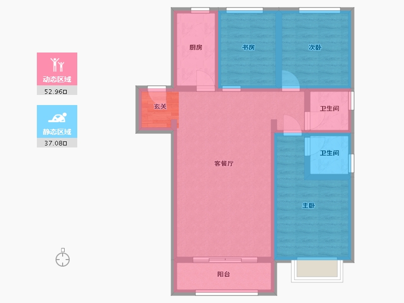 北京-北京市-融创・奥城-79.30-户型库-动静分区