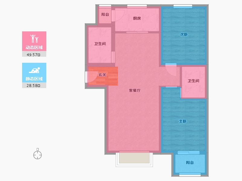 河北省-廊坊市-大厂云樾东方-69.28-户型库-动静分区